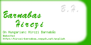 barnabas hirczi business card