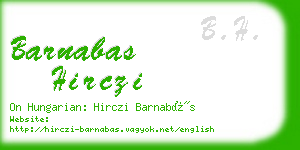 barnabas hirczi business card